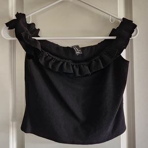 Forever 21 black cropped off shoulder tank